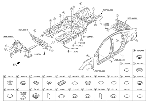 2022 Hyundai Tucson Bracket-Tunnel,R. Diagram for 84253-C1000