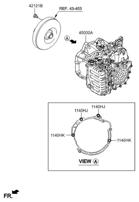 2017 Hyundai Sonata Reman Automatic Transmission Assembly Diagram for 00268-3B790