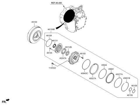 2015 Hyundai Sonata Oil Pump & TQ/Conv-Auto Diagram