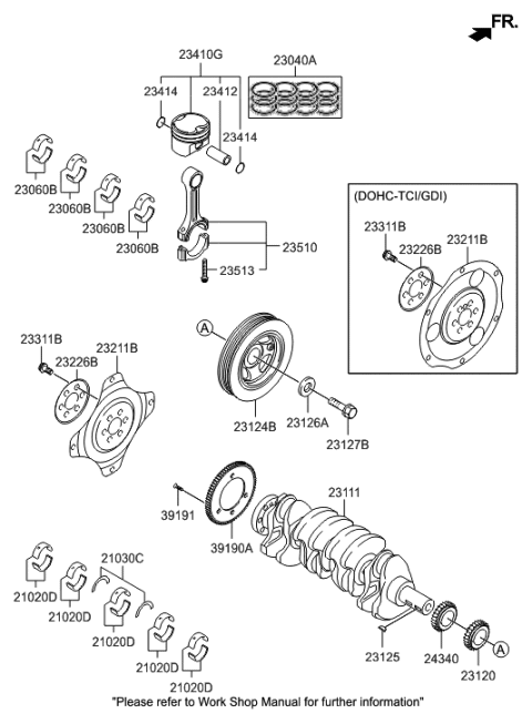 2022 Hyundai Tucson Bolt-Drive Plate Diagram for 23311-2E050