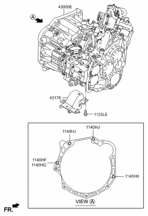 2022 Hyundai Tucson Bracket-Roll Support,Rear Diagram for 43176-2D022