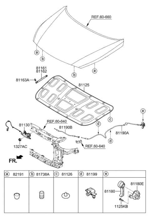 2017 Hyundai Sonata Pad-Hood Insulating Diagram for 81125-C2010