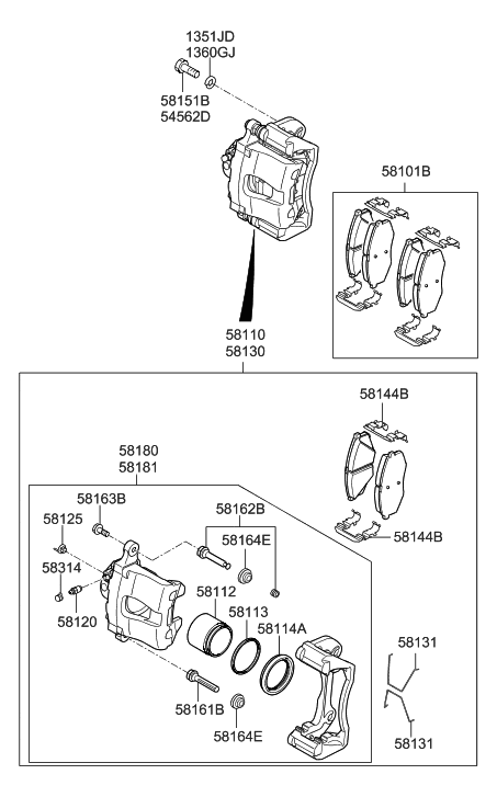 2015 Hyundai Sonata Front Wheel Brake Diagram