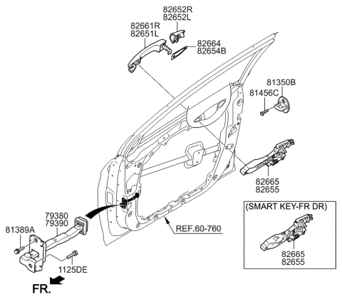 2023 Hyundai Santa Fe Hybrid Door Handle Assembly, Exterior, Right Diagram for 82661-C1110