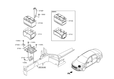2022 Hyundai Tucson Battery Assembly Diagram for 37110-C2810