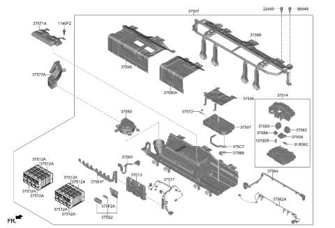 2021 Hyundai Elantra Panel Assembly-High Voltage Cover Diagram for 37595-BY000