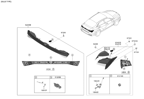 2023 Hyundai Elantra Hybrid Rear Combination Lamp Diagram 1