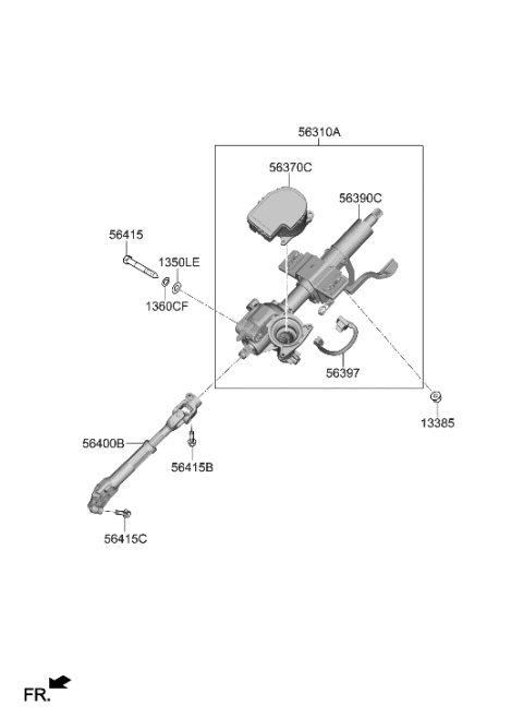 2023 Hyundai Elantra Column Assembly-Steering Diagram for 56310-BY050