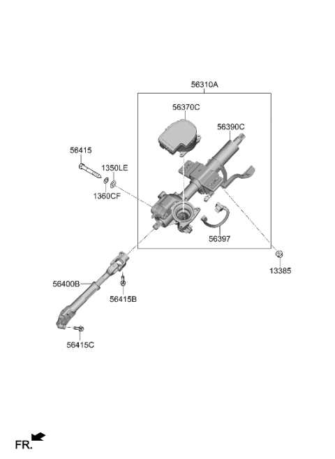 2013 Hyundai Accent Joint Assembly-STRG Diagram for 56400-AA000