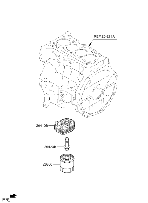 2022 Hyundai Elantra Hybrid Front Case & Oil Filter Diagram