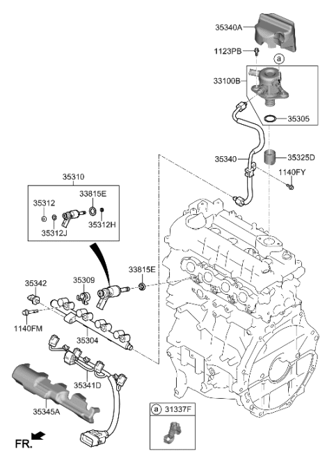 2021 Hyundai Elantra Hybrid Throttle Body & Injector Diagram
