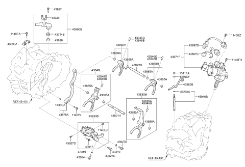 2023 Hyundai Elantra Gear Shift Control-Manual Diagram