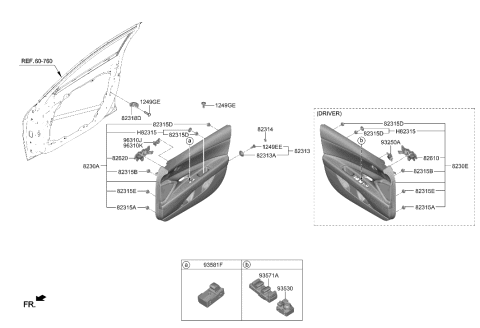 2022 Hyundai Elantra Front Door Trim Diagram