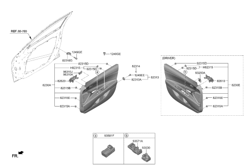 2021 Hyundai Elantra Handle Assembly-Door Inside,LH Diagram for 82610-AA000-YFR