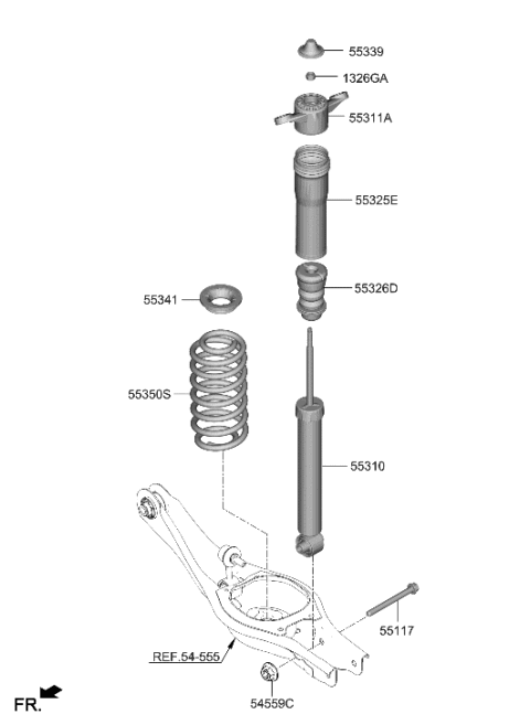 2013 Hyundai Accent Spring-RR Diagram for 55330-BYBA0