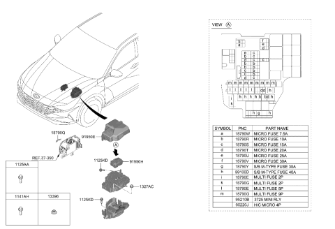2011 Hyundai Accent Pcb Block Assembly Diagram for 91959-AA010