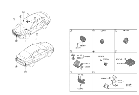 2021 Hyundai Elantra UNIT ASSY-REAR CORNER RADAR,LH Diagram for 99140-BY010