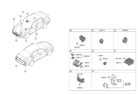 2008 Hyundai Accent Module Assembly-Air Bag Control Diagram for 95910-BY100