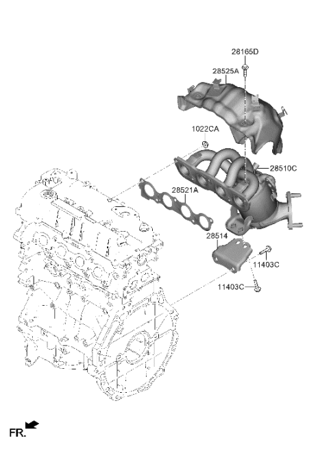 2021 Hyundai Elantra Hybrid Exhaust Manifold Diagram