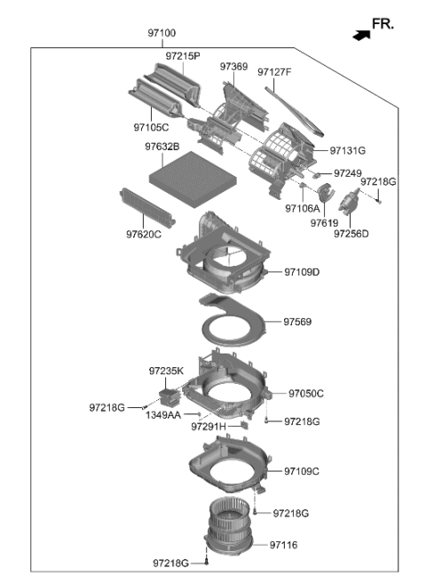 2021 Hyundai Elantra Cover Assembly-Air Filter Diagram for 97129-AA000