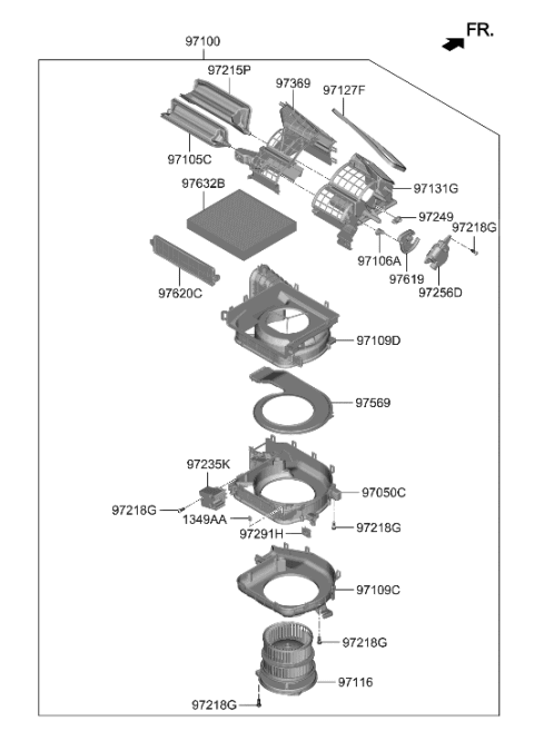 2023 Hyundai Elantra Heater System-Heater & Blower Diagram 2