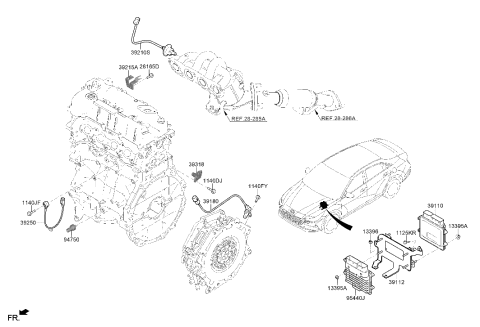 2008 Hyundai Accent ELECTRONIC CONTROL UNIT Diagram for 39110-03BG7