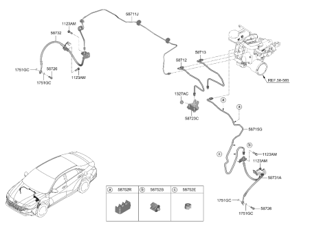 2021 Hyundai Elantra Hybrid Brake Fluid Line Diagram 1