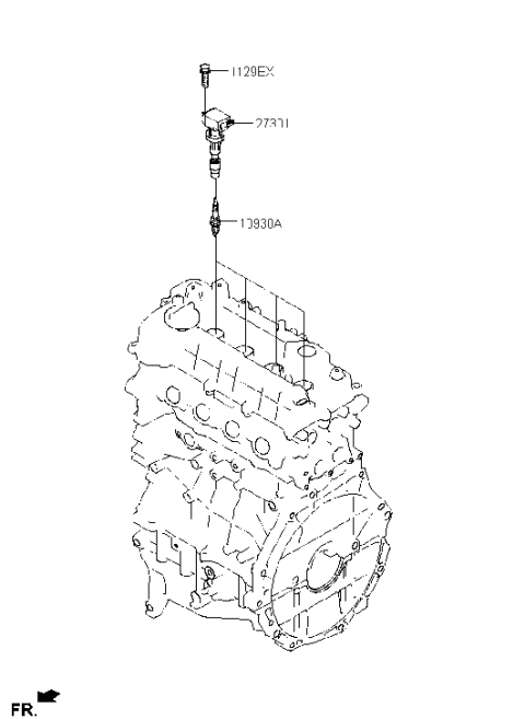 2022 Hyundai Elantra Hybrid Spark Plug & Cable Diagram