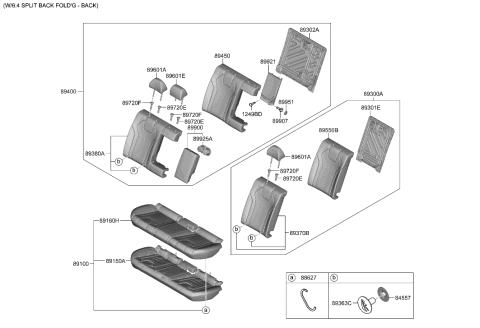 2022 Hyundai Elantra Cushion Assembly-RR Seat Diagram for 89100-BY200-CJP