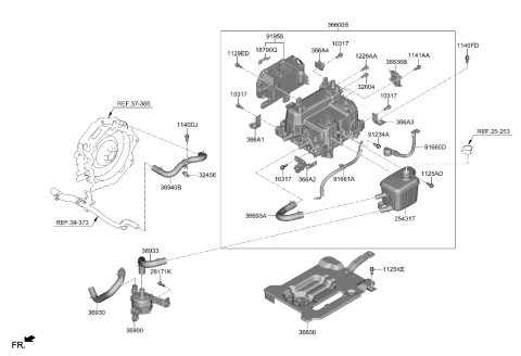 2022 Hyundai Elantra HPCU Tray Diagram for 36603-2BBA0