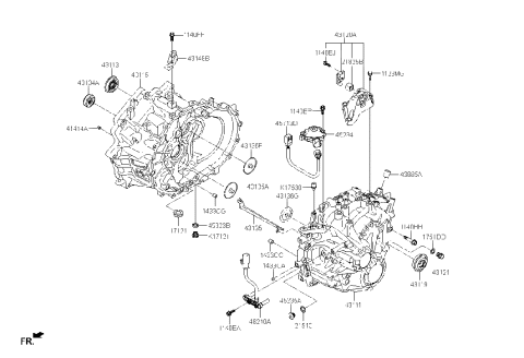 2021 Hyundai Elantra Hybrid Transaxle Case-Manual Diagram