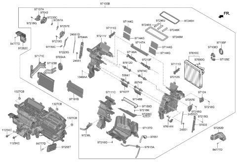 2021 Hyundai Elantra Core & Seal Assembly-Heater Diagram for 97138-BY000