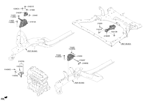 2021 Hyundai Elantra Bracket Assembly-Engine MTG Diagram for 21810-AA100