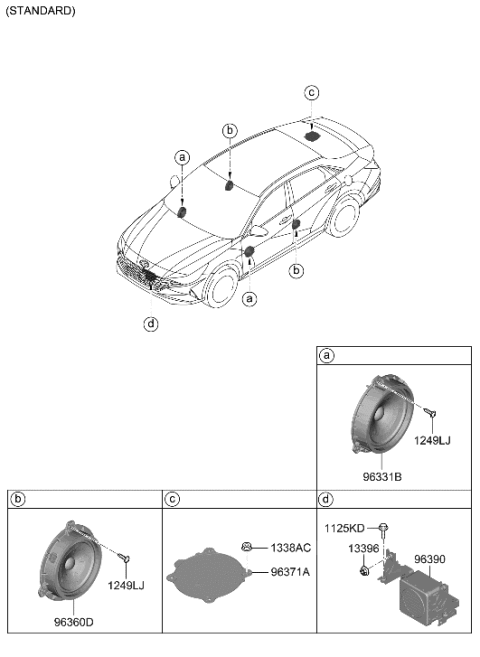 2023 Hyundai Elantra Speaker Diagram 1