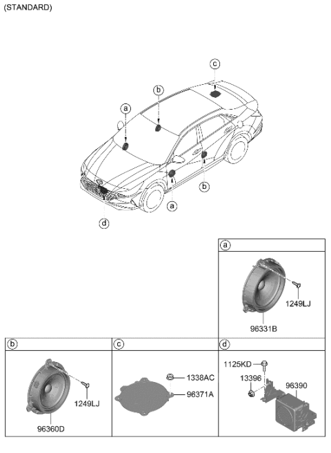 2011 Hyundai Accent BLANKING COVER-SUB WOOFER Diagram for 96380-AA000