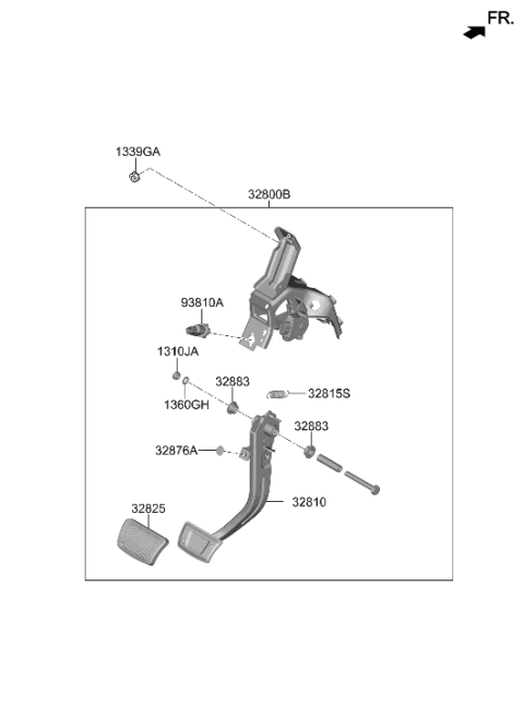 2022 Hyundai Elantra Hybrid Brake & Clutch Pedal Diagram