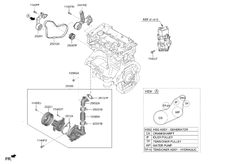 2021 Hyundai Elantra Hybrid Coolant Pump Diagram