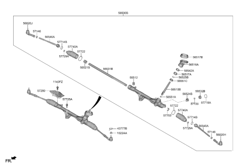 2022 Hyundai Elantra Hybrid Power Steering Gear Box Diagram