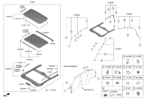 2022 Hyundai Elantra Link Assembly-SUNROOF Decoration,R Diagram for 81643-F2000