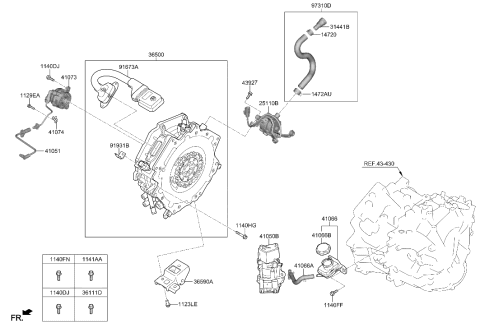 2023 Hyundai Elantra Hybrid Traction Motor & Gdu Assy Diagram