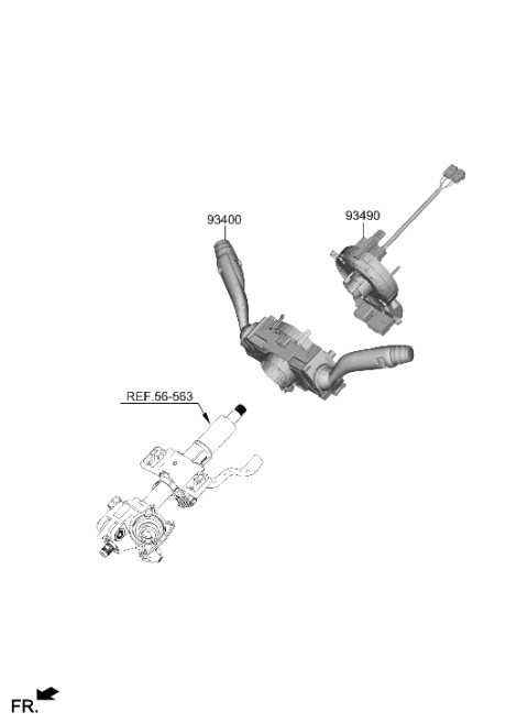2022 Hyundai Elantra Switch Assembly-Multifunction Diagram for 93406-AA500