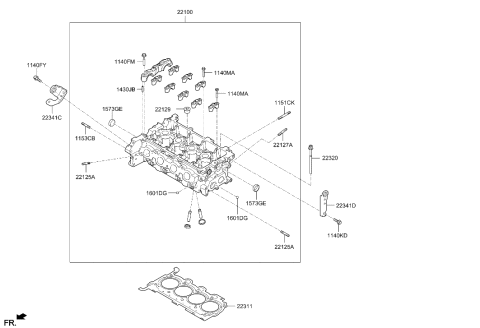 2021 Hyundai Elantra Hybrid Cylinder Head Diagram
