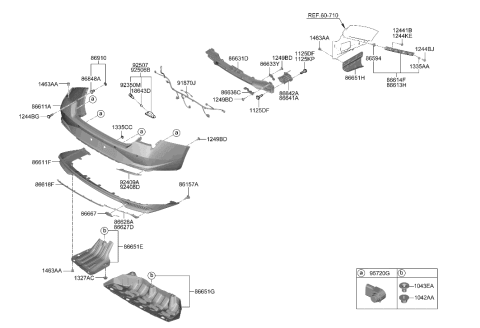 2023 Hyundai Elantra Cover-RR Bumper Diagram for 86611-AA220