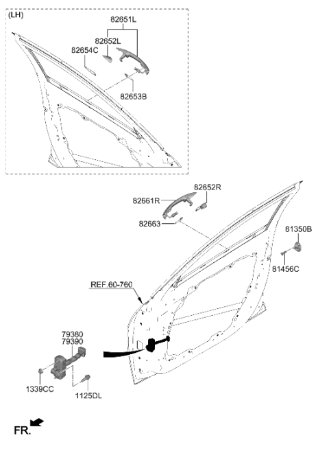 2022 Hyundai Elantra Handle Assembly-Door Outside,LH Diagram for 82651-AA200