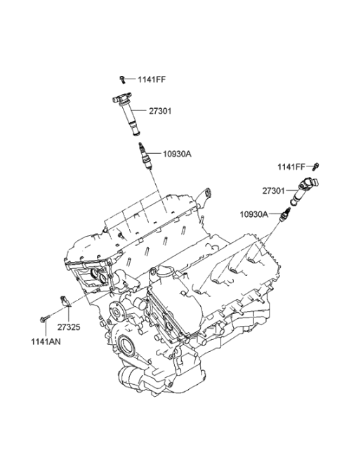 2011 Hyundai Equus Spark Plug & Cable Diagram 2