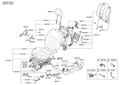 2012 Hyundai Equus Front Seat Diagram 2