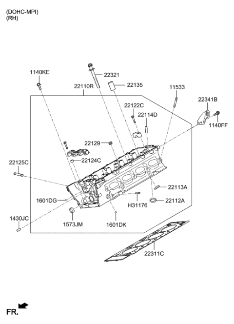 2010 Hyundai Equus Cylinder Head Diagram 4