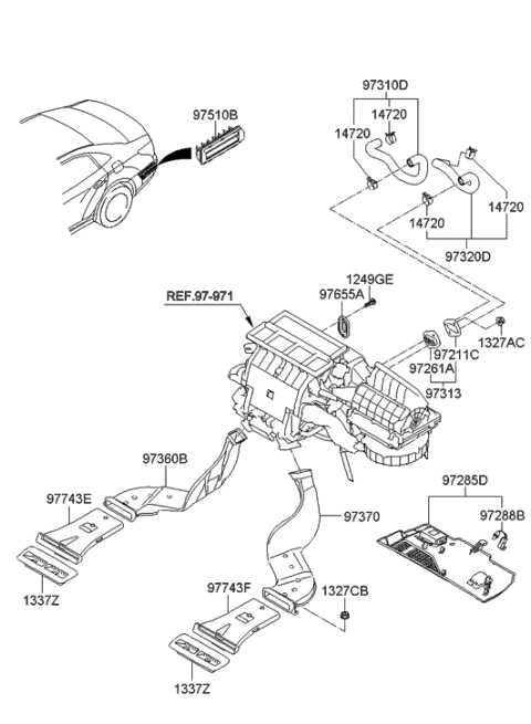 2012 Hyundai Equus Heater System-Duct & Hose Diagram