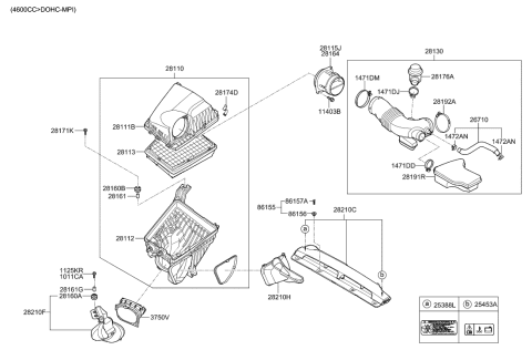 2013 Hyundai Equus Air Cleaner Diagram 2