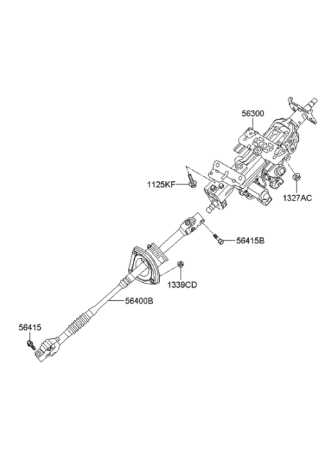 2016 Hyundai Tucson Column & Shaft Assembly-Steering Diagram for 56300-3N200
